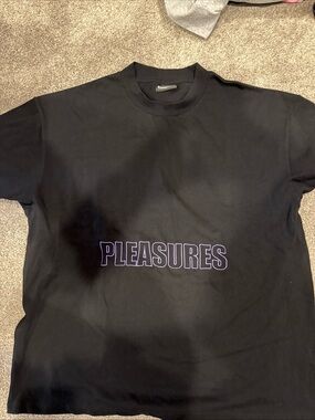 Pleasures Men's Black Short Sleeve Logo Tee